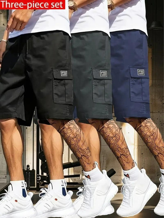 Men's Cotton Casual Cargo Shorts Pack of 3